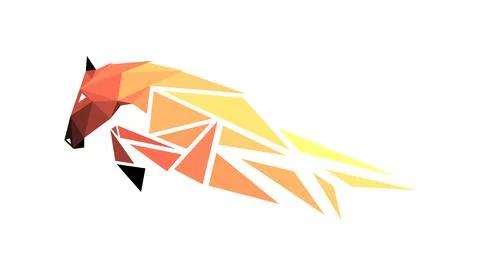 Vector horse in low poly style Stock Illustration