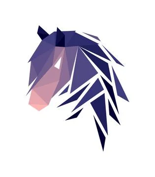 Vector horse in low poly style Stock Illustration