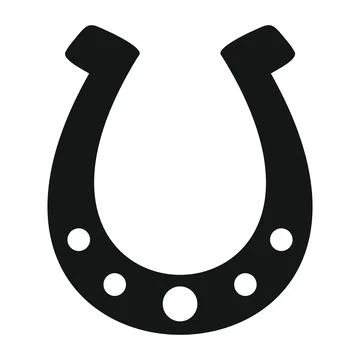 Vector horseshoe for animals black simple icon isolated Stock Illustration