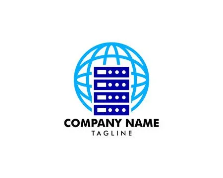 Vector host and planet logo combination, Server and world symbol or icon Stock Illustration
