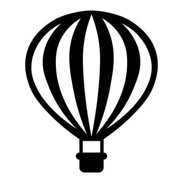 Vector hot air balloon icon on white background Stock Illustration