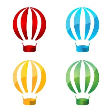 Vector Hot Air Balloon Set Stock Illustration
