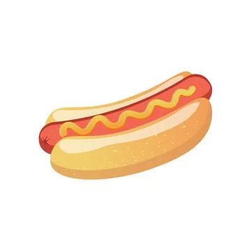 Vector hot dog on white isolated background Stock Illustration