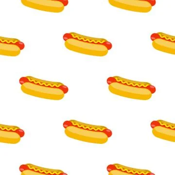 Vector hot dogs pattern 库存插图