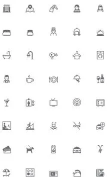Vector hotel icon set Stock Illustration