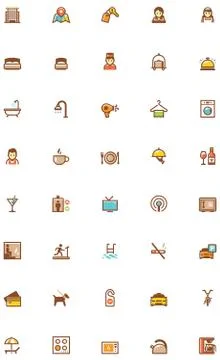 Vector hotel icon set Stock Illustration
