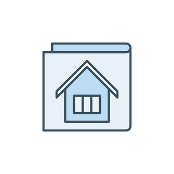Vector House Documents concept blue icon or sign Stock Illustration