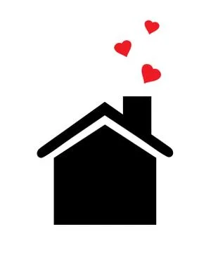 Vector house icon with hearts Stock Illustration