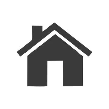 Vector house icon on white background eps10 with a flat black design Stock Illustration