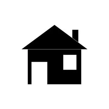 Vector House Line Icon. Flat Symbol House Stock Illustration