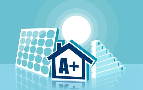 Vector of house with solar panels Stock Illustration