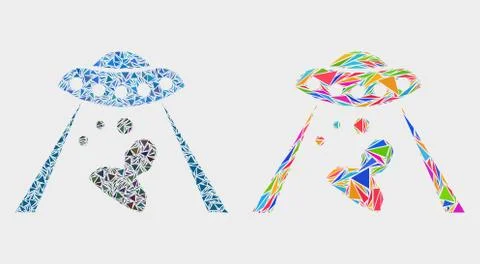 Vector Human Abduction Mosaic Icon of Triangle Elements 스톡 일러스트
