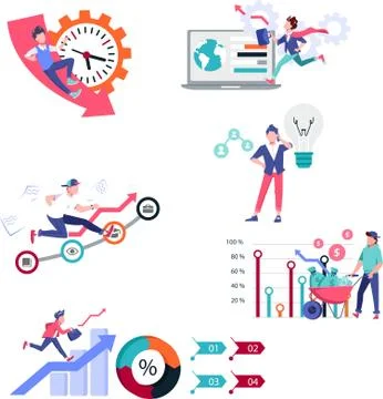 Vector of human activity to achieve success Illustrazione stock