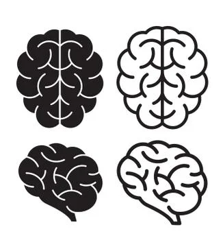 Vector human brain icons Stock Illustration