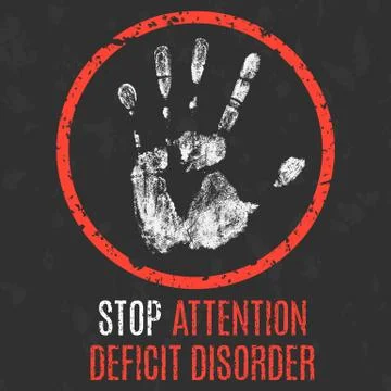 Vector. Human diseases. Stop stop attention deficit disorder Ilustración de archivo