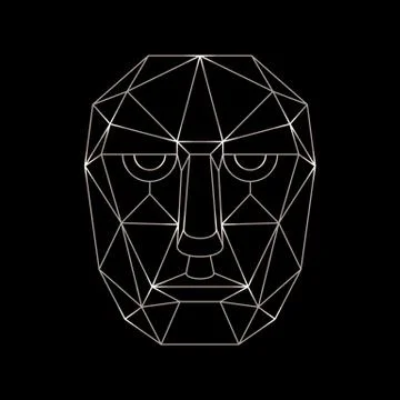 Vector human face of the lines in a simplified style Stock Illustration