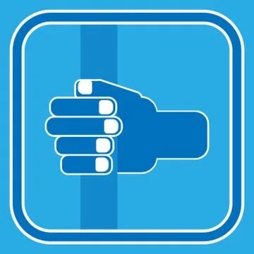 Vector of a human hand holding a handrail, a handrail, a crossbar. Logo - hol Stock Illustration