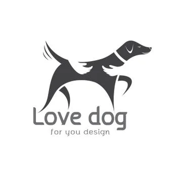 Vector of human hand that hugs the dog on white background. Pet Animal. Dog I Stock Illustration