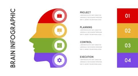Vector human head and other elements for infographics Illustrazione stock