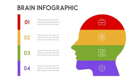 Vector human head and other elements for infographics 스톡 일러스트