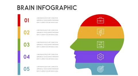Vector human head and other elements for infographics Stock Illustration