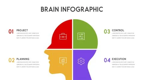 Vector human head and other elements for infographics Stock Illustration