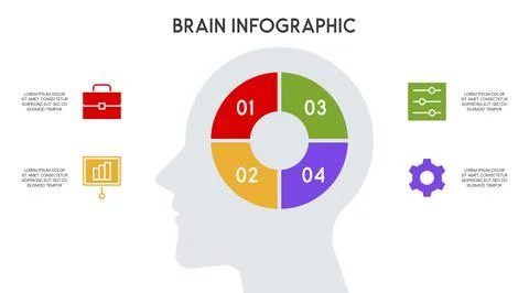 Vector human head and other elements for infographics 스톡 일러스트
