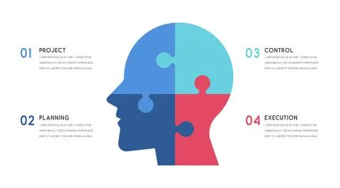 Vector human head and other elements for infographics Stock Illustration