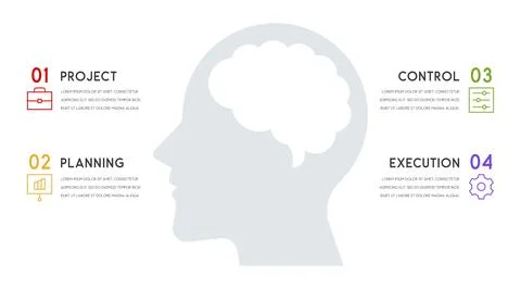 Vector human head and other elements for infographics Illustrazione stock