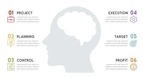 Vector human head and other elements for infographics イラスト素材