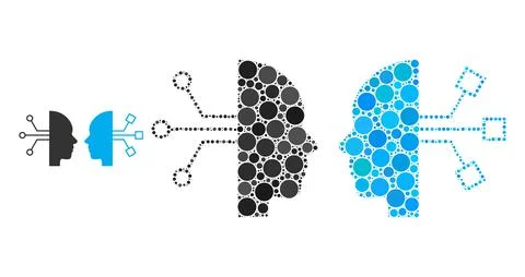 Vector Human Network Interface Mosaic of Small Circles イラスト素材