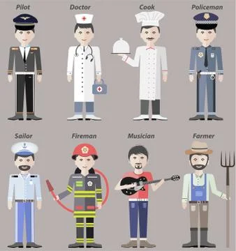 Vector human personages of different professions Illustrazione stock