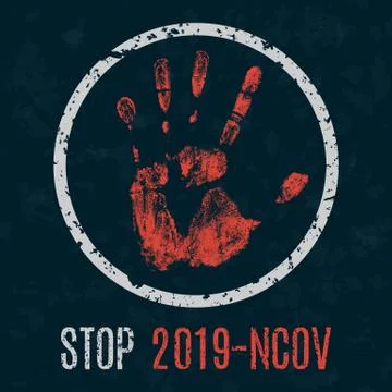 Vector. Human sickness. Stop 2019-nCoV. Stock Illustration