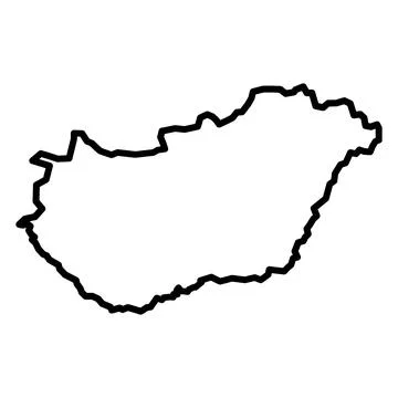 Vector hungary outline map on white background Stock Illustration