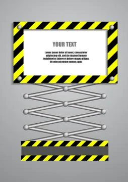 Vector : Hydraulic crand and empty board for text Stock Illustration