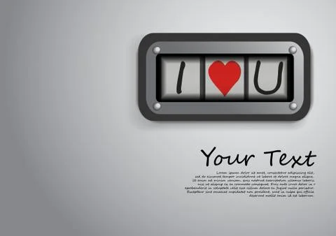 Vector : I love you background slot roll concept Stock Illustration