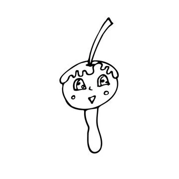 Vector Ice cream candy with cherry Stock-Illustration