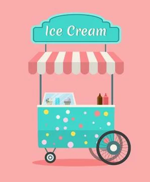 Vector ice cream cart Stock Illustration