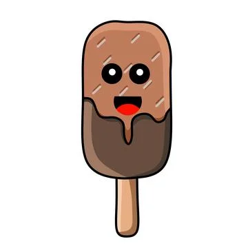 Vector ice cream character illustration Illustrazione stock