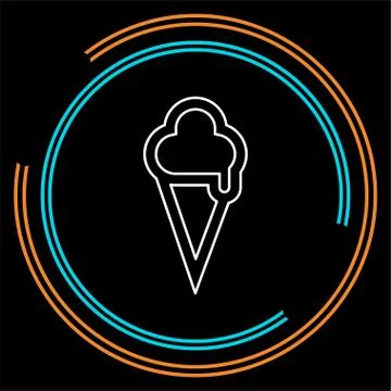 Vector ice cream cone, dessert illustration Stock Illustration