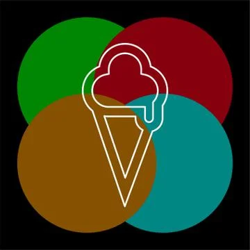 Vector ice cream cone, dessert illustration Stock Illustration