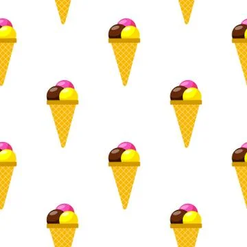Vector ice cream cone pattern Stock Illustration