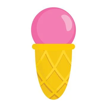 Vector ice cream in flat style isolated 스톡 일러스트