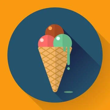 Vector Ice Cream icon. Flat designed style Stock Illustration