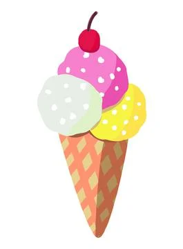 Vector ice cream isolated on white background Stock Illustration