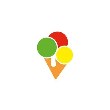 Vector ice cream logo template. Sweet dessert in waffle cone Stock Illustration