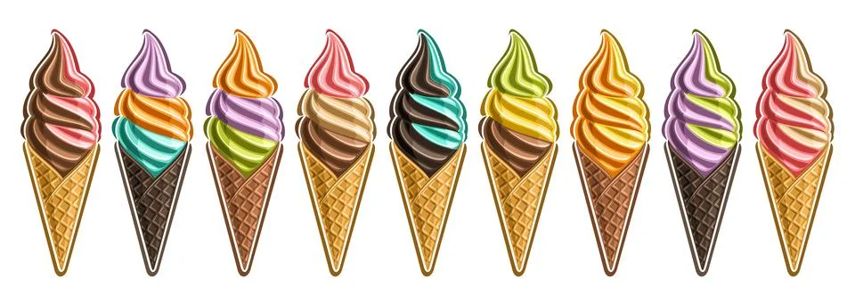 Vector Ice Cream Set Stock Illustration