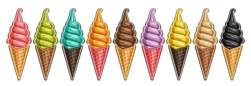 Vector Ice Cream Set Stock Illustration