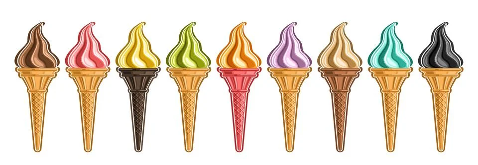 Vector Ice Cream Set Stock Illustration