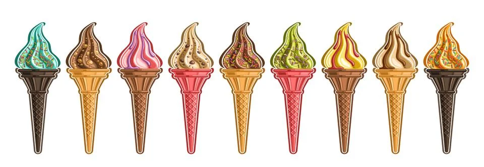 Vector Ice Cream Set Stock Illustration